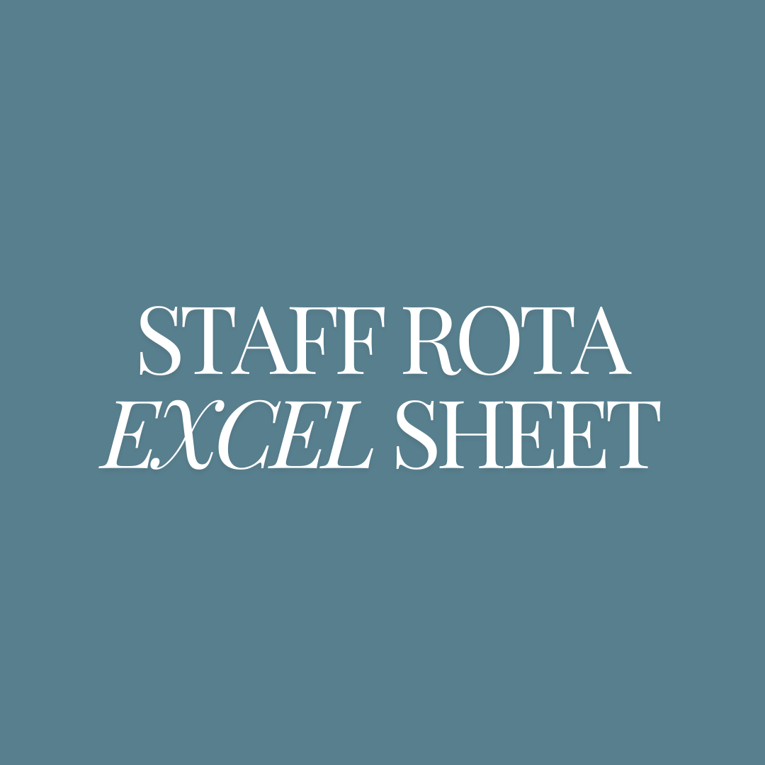 Staff Rota Excel Sheet