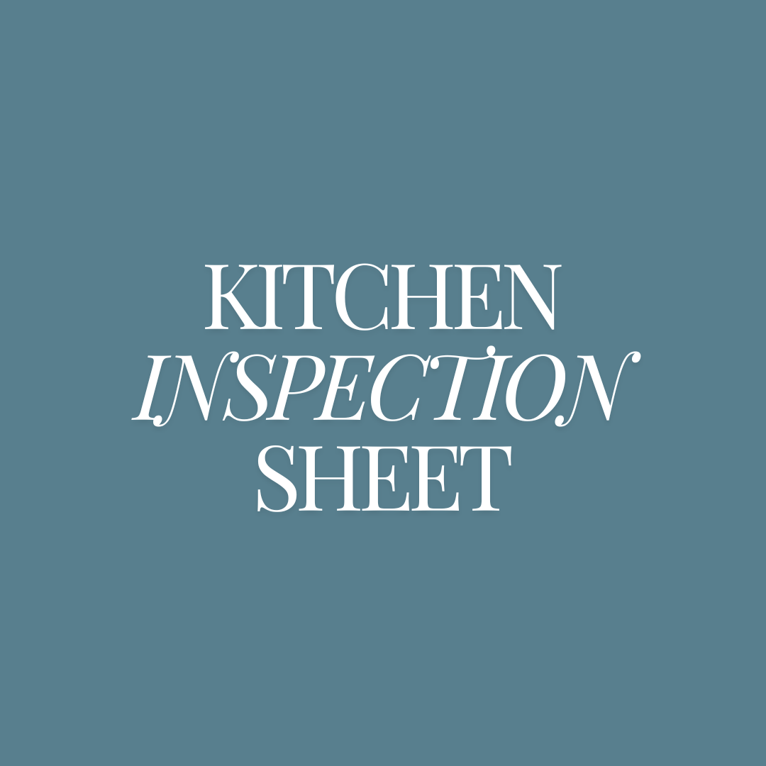 Kitchen Inspection Sheet